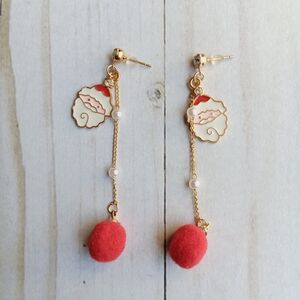 Santa Pom Pom Earrings
